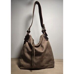 Tylie Malibu Y2K Leather Chunky Slouchy Hobo Shoulder Bag in Beige Brown